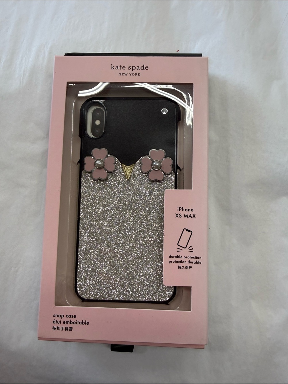 Kate Spade New York iPhone XS Max Glitter Floral Snap Case NIB